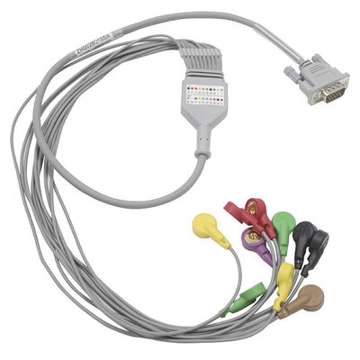 MEIGAOYI ECG होल्टर केबल 15pin Ecg लीड वायर 10 लीड स्नैप