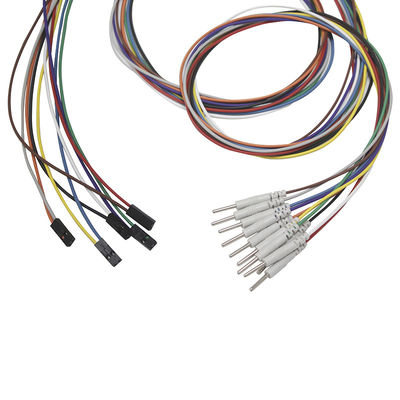 DuPont EEG इलेक्ट्रोड्स 2 पिन प्लग टू 2.00 Mm पिन लीडवायर्स प्लेटेड गोल्ड EEG EMG लीड वायर इलेक्ट्रोड