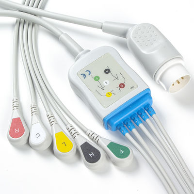 P-Hilips एडल्ट ECG केबल और लीडवायर 8pin 3 लीड स्नैप ECG केबल