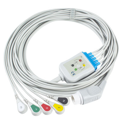 P-Hilips एडल्ट ECG केबल और लीडवायर 8pin 3 लीड स्नैप ECG केबल