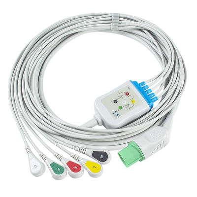 Nihon Kohden TEC-7631C ECG केबल और लीडवायर 11pin कनेक्टर ECG केबल 5 लीड IEC स्नैप