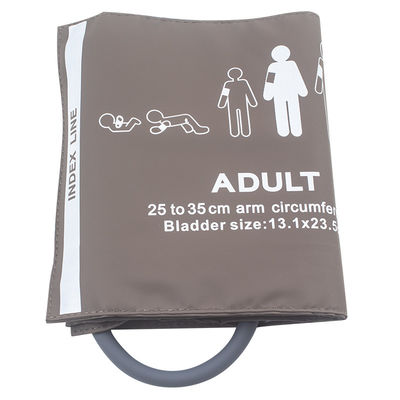 दोबारा इस्तेमाल होने योग्य वयस्क NIBP कफ सिंगल ट्यूब TPU 25-35CM TPU ब्लड प्रेशर कफ