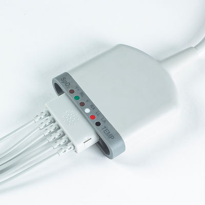 Multimed 6 Pod Patient Cable 3.5M 6Lead ECG के लिए संगत SpO2/Temperature/ECG फंक्शन के साथ