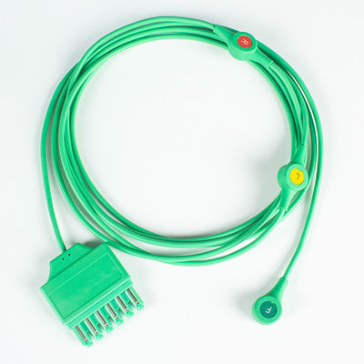 पुनः प्रयोज्य ईसीजी लीडवायर ड्रैगर सिमेन्स मोनोलीड 3लीड आईईसी स्नैप एमएस14555 ईसीजी लीडवायर