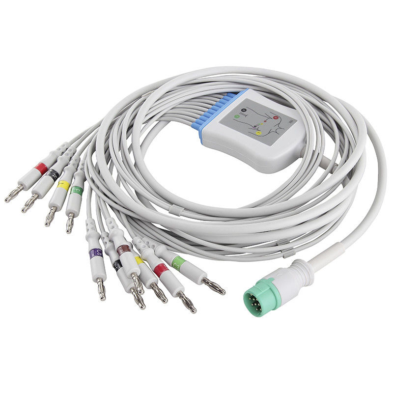 Fukuda EKG केबल और लीडवायर IEC 4.0 बनाना कनेक्टर डायरेक्ट-कनेक्ट EKG केबल