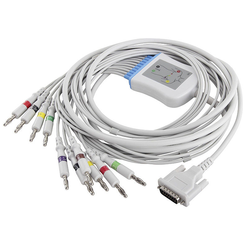 शिलर EKG केबल AT1 CS200 2.400095 2.400071E 2.400071S EKG केबल और लीडवायर 15 पिन IEC बनाना 4.0