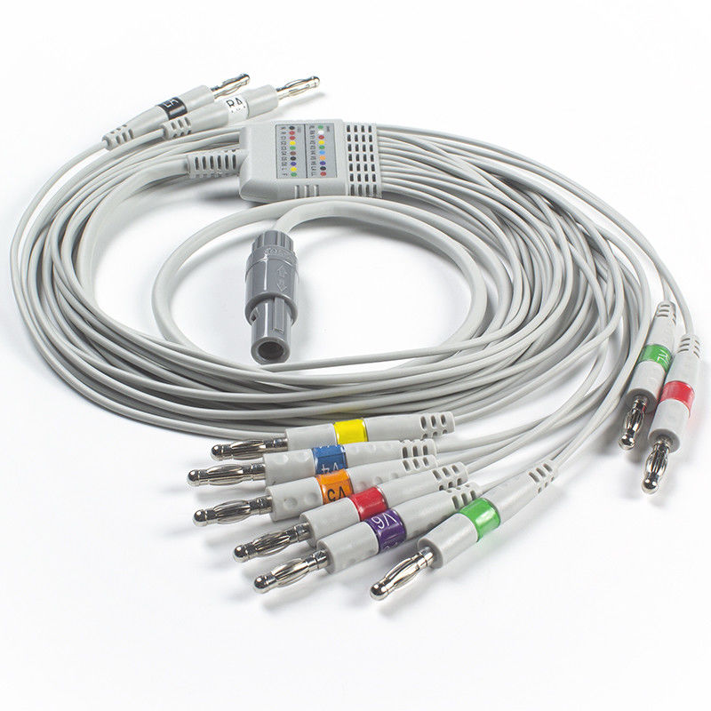 Welch Allyn RE-PC-AHA-BAN SE-PRO-600 EKG केबल और लीडवायर 14 पिन IEC बनाना 4.0