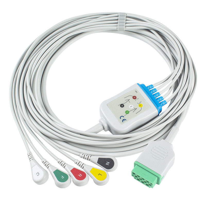 GE Marquette CBM-05NA-10AS-0001 ECG केबल और लीडवायर 5 लीड IEC स्नैप 11pin कनेक्टर ECG केबल