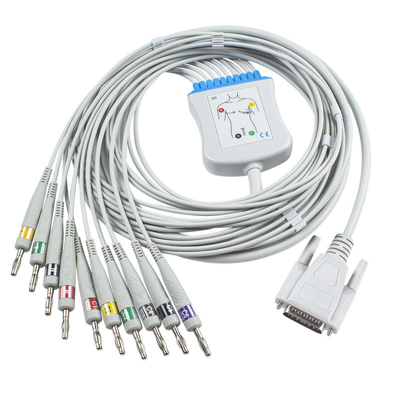 निहोन कोहेन एक किग्रा ट्रंक केबल BA-902D ECG-FD07 ECG-9010K लीडवायर 15 पिन IEC बनाना 4.0
