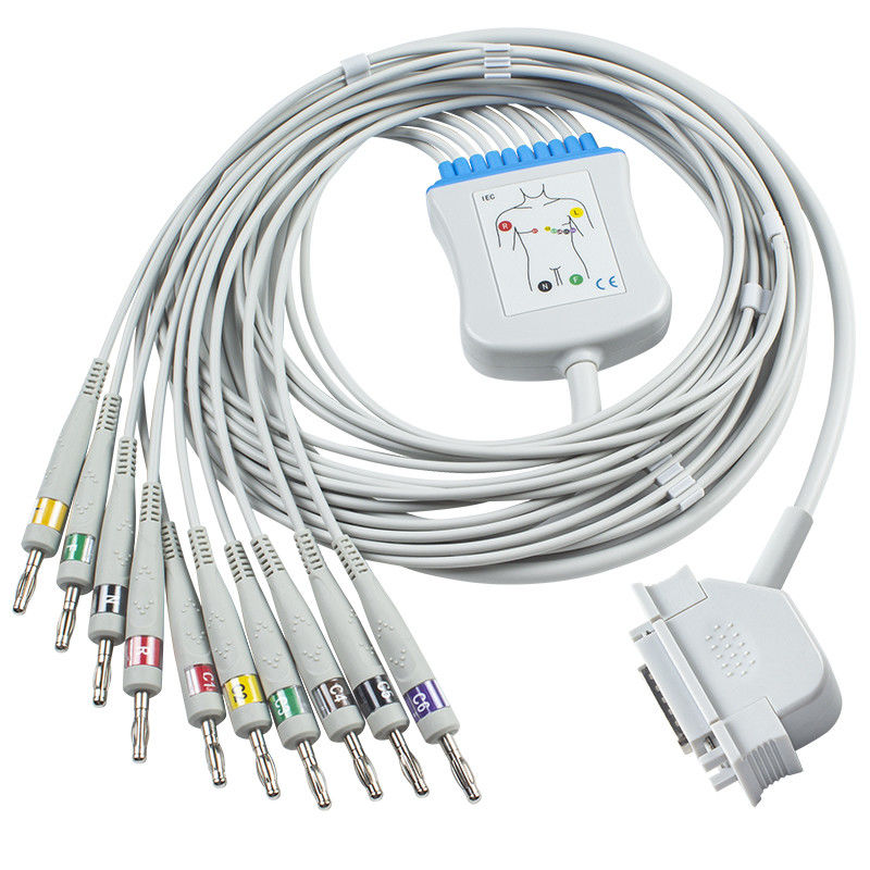 कार्डियोसिस मॉनिटर EK36 EK403 EK4 EK413 EK43 EK512 EK53 EKG IEC बनाना 4.0 कनेक्टर के लिए GE Hellige ECG केबल