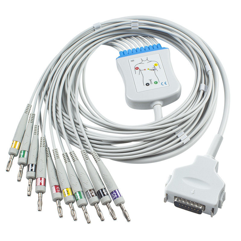 Fukuda Denshi CP-101LD FX101 FX-7202 IEC बनाना 4.0 10 लीड्स EKG रोगी मॉनिटर केबल ECG कॉर्ड