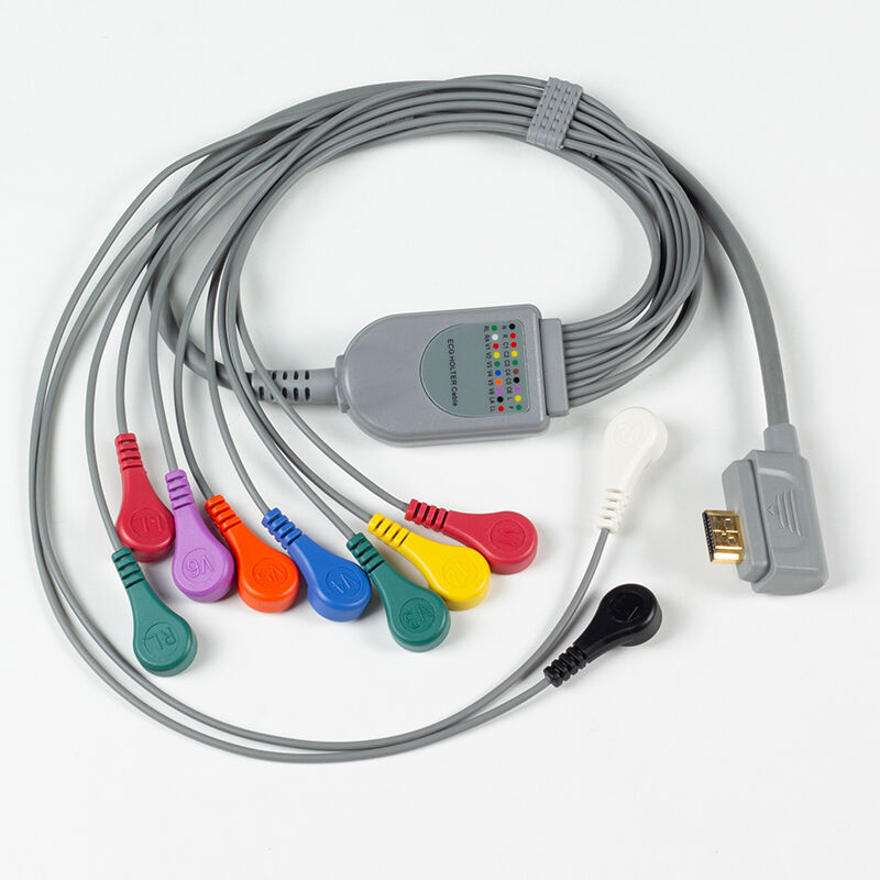 Compatible 10 Lead LEPU Creative TH12 ECG EKG Holter Cables Holter ECG EKG Cable and Leadwires Snap