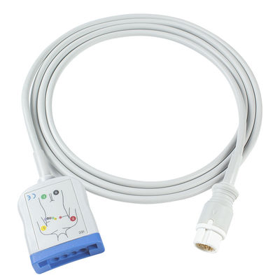 P-Hilips 12 पिन 6+4 ECG ट्रंक केबल AAMI IEC ECG रोगी केबल