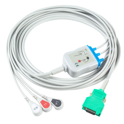 निहोन कोहडेन के लिए संगत प्रत्यक्ष-कनेक्ट ईसीजी केबल और लीडवायर 3लीड एएचए स्नैप